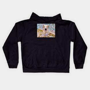 Beautiful Dog in Mosaic Style Kids Hoodie